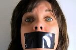Human Mouth Duct Tape Frustration Adhesive Tape - Сток карти